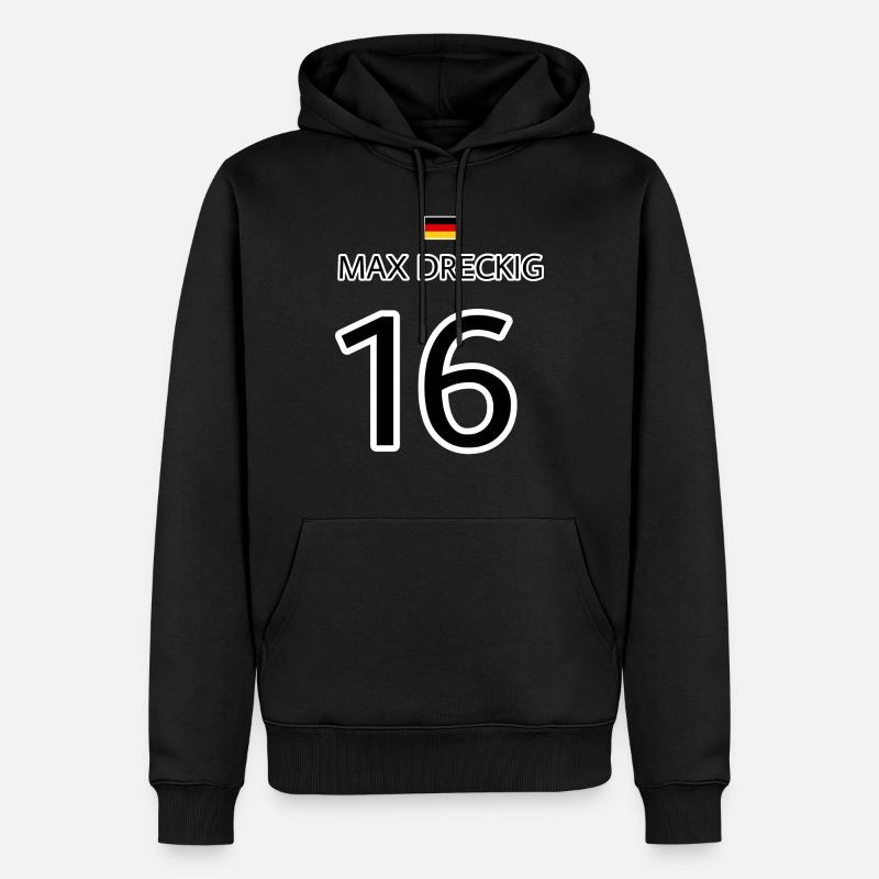Nummer 16 - Männer Premium Bio Hoodie - Schwarz