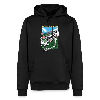 Rest in Spring - Men’s Premium Organic Hoodie - black - Front - Nico (187cm)