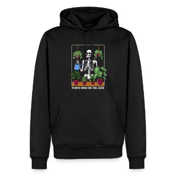 Feel Alive - Men’s Premium Organic Hoodie - black - Front - Nico (187cm)
