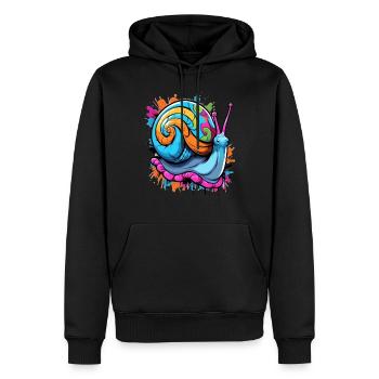 Partyschnecke bunte Weinbergschnecke - Männer Premium Bio Hoodie - Schwarz - Vorne - Nico (187cm)