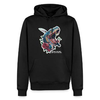 Snake Vintage Retro Design - Men’s Premium Organic Hoodie - black - Front - Nico (187cm)