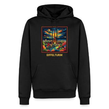 Paris Eiffelturm Frankreich - Männer Premium Bio Hoodie - Schwarz - Vorne - Nico (187cm)