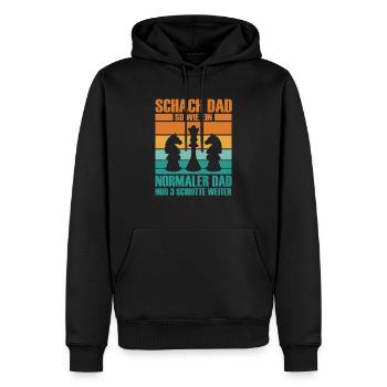 Schach Dad So wie ein normaler Dad nur drei Schrit - Männer Premium Bio Hoodie - Schwarz - Vorne - Nico (187cm)