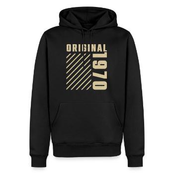 Original 1970 Authentic 1970 Vintage Bursdag - Sweat à capuche Premium bio Homme - noir - Devant - Nico (187cm)