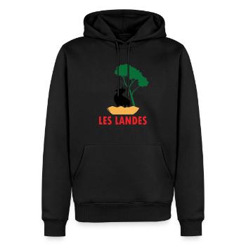 006 TAUREAU - Sweat à capuche Premium bio Homme - noir - Devant - Nico (187cm)