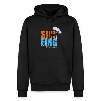 012s Surfing2 - Sweat à capuche Premium bio Homme - noir - Devant - Nico (187cm)