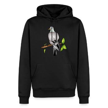 Vogel - Männer Premium Bio Hoodie - Schwarz - Vorne - Nico (187cm)