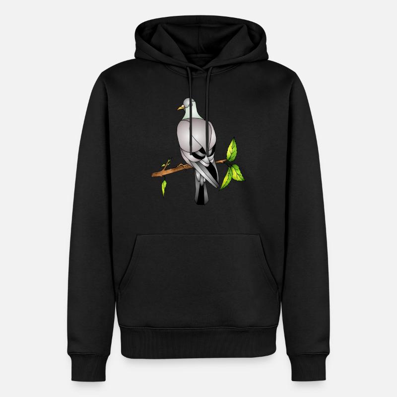 Vogel - Männer Premium Bio Hoodie - Schwarz