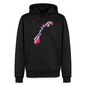 Norwegen Flagge in der Norwegen Landkarte - Männer Premium Bio Hoodie - Schwarz - Vorne - Nico (187cm)