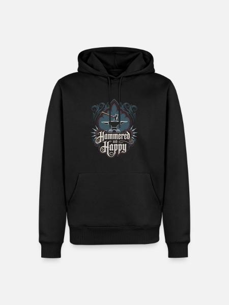 Hammered And Happy - Men’s Premium Organic Hoodie - black