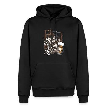 Trinken Sie verantwortungsbewusst, brauen Sie rücksichtslos - Männer Premium Bio Hoodie - Schwarz - Vorne - Nico (187cm)