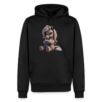 Pony grimmig 1 - Männer Premium Bio Hoodie - Schwarz - Vorne - Nico (187cm)