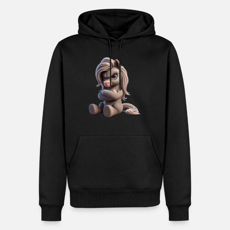 Pony grimmig 1 - Männer Premium Bio Hoodie - Schwarz