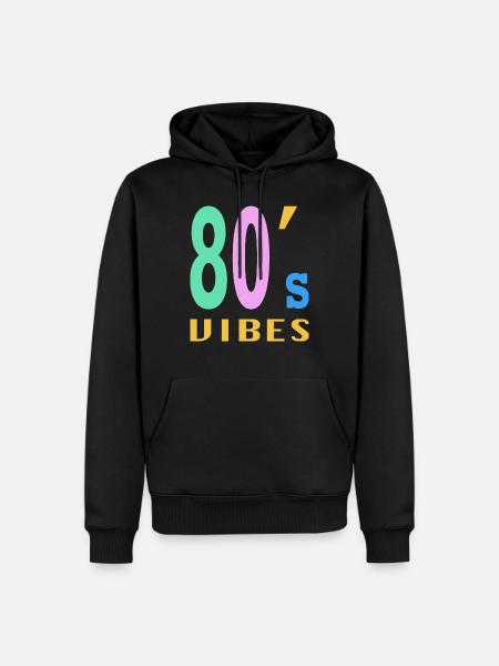 80s 80er Party Spruch Geschenk - Männer Premium Bio Hoodie - Schwarz