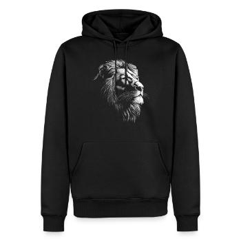 Löwe - Männer Premium Bio Hoodie - Schwarz - Vorne - Nico (187cm)