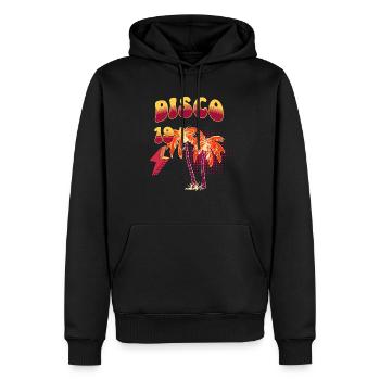 T-shirt disco - Sweat à capuche Premium bio Homme - noir - Devant - Nico (187cm)