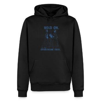 Overthink This - Men’s Premium Organic Hoodie - black - Front - Nico (187cm)
