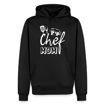 Maman chef - Sweat à capuche Premium bio Homme - noir - Devant - Nico (187cm)