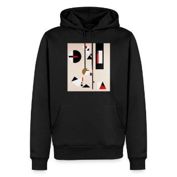 Composition géométrique abstraite - Sweat à capuche Premium bio Homme - noir - Devant - Nico (187cm)