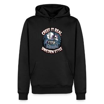 Creep It Real Unicorn Style - Men’s Premium Organic Hoodie - black - Front - Nico (187cm)