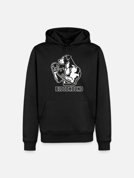Fighter Dog mit Boxhandschuhen - Bloodhound Design - Herre Premium økologisk hoodie - sort