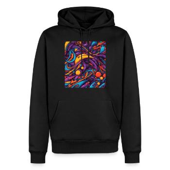 Composition de couleurs abstraite - Sweat à capuche Premium bio Homme - noir - Devant - Nico (187cm)