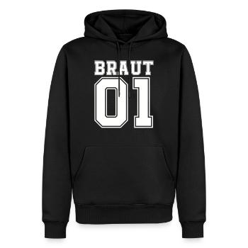 Bride 01 - Men’s Premium Organic Hoodie - black - Front - Nico (187cm)