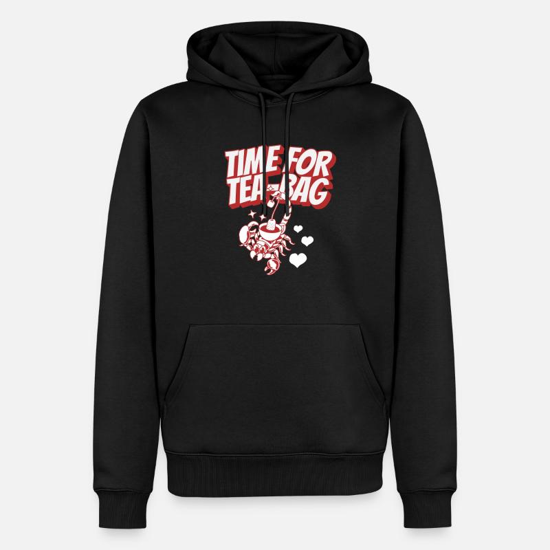 Time for Teabag - Männer Premium Bio Hoodie - Schwarz