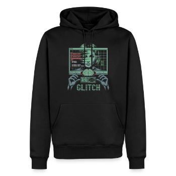 Error Glitch - T-shirt graphique futuriste - Sweat à capuche Premium bio Homme - noir - Devant - Nico (187cm)