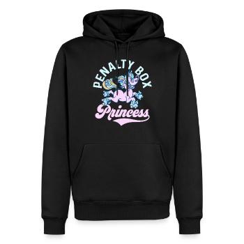 Penalty Box Princess Skating Roller Derby - Men’s Premium Organic Hoodie - black - Front - Nico (187cm)
