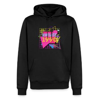 1990 Retro 90er Jahre Stil Bunt Vintage Geburtstag - Männer Premium Bio Hoodie - Schwarz - Vorne - Nico (187cm)