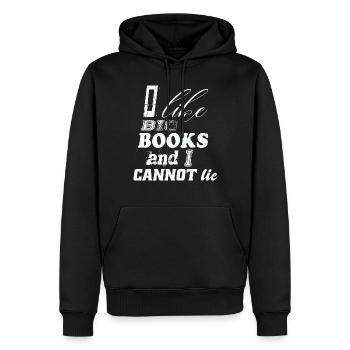 I love big books and I cannot lie - Lesen - Männer Premium Bio Hoodie - Schwarz - Vorne - Nico (187cm)