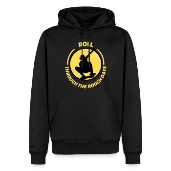 Roll Through The Rough Days Skateboard T-Shirt - Men’s Premium Organic Hoodie - black - Front - Nico (187cm)