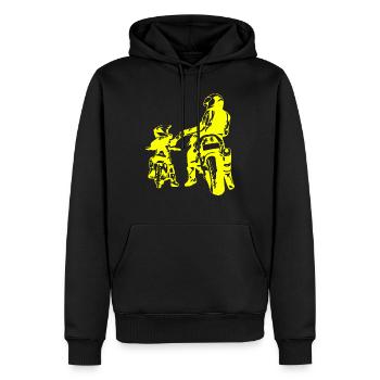 Crâne de hors-la-loi Gangs d’autoroutes Mort de motard - Sweat à capuche Premium bio Homme - noir - Devant - Nico (187cm)