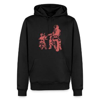 Crâne de hors-la-loi Gangs d’autoroutes Mort de motard - Sweat à capuche Premium bio Homme - noir - Devant - Nico (187cm)