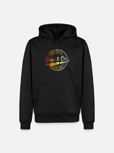 Bester Papi & Opi der Welt - Retro Look - Männer Premium Bio Hoodie - Schwarz