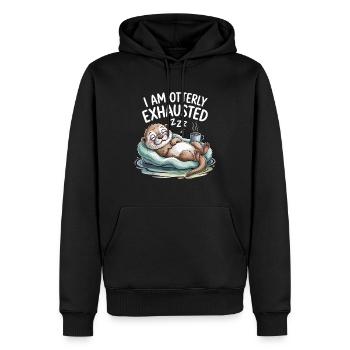 Drôle Je suis énormément épuisé - Sweat à capuche Premium bio Homme - noir - Devant - Nico (187cm)