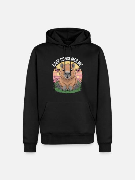 Capybara Rage Consumes Me - Men’s Premium Organic Hoodie - black