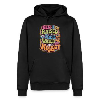 Gen X élevé sur l’eau du tuyau - Sweat à capuche Premium bio Homme - noir - Devant - Nico (187cm)