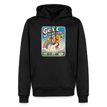 Gen X ist uns egal - Männer Premium Bio Hoodie - Schwarz - Vorne - Nico (187cm)