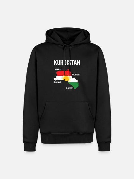 Kurdistan Flagge Bakur Bashur Rojava Rojhlt Newroz - Ekologisk premiumluvtröja herr - svart