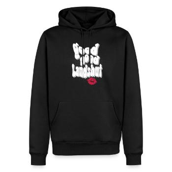Good Mood Shirt im Landshut Design - Männer Premium Bio Hoodie - Schwarz - Vorne - Nico (187cm)