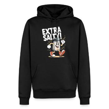 Lustig Extra Salzig - Männer Premium Bio Hoodie - Schwarz - Vorne - Nico (187cm)