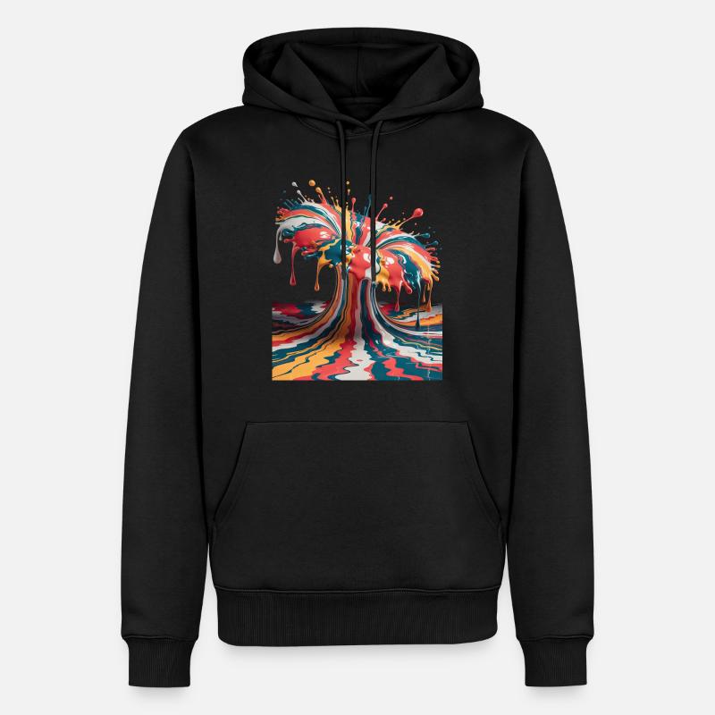 Regenbogen-Farbexplosion - Männer Premium Bio Hoodie - Schwarz