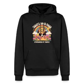 Bonne humeur du jour Sponsorisé par Vodka - Sweat à capuche Premium bio Homme - noir - Devant - Nico (187cm)
