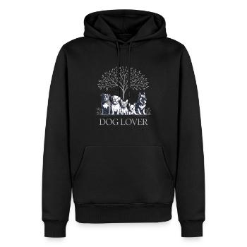 Hundefreund - Männer Premium Bio Hoodie - Schwarz - Vorne - Nico (187cm)