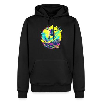 Neon Skater – Ride or Die Graffiti Style - Sweat à capuche Premium bio Homme - noir - Devant - Nico (187cm)