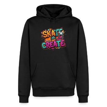 Skater Creativity – Skate and Create Skaterlook - Men’s Premium Organic Hoodie - black - Front - Nico (187cm)