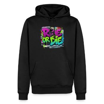 Ride or Die Skateboard Graffiti – Streetstyle - Sweat à capuche Premium bio Homme - noir - Devant - Nico (187cm)