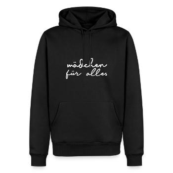 Mädchen für alles - Männer Premium Bio Hoodie - Schwarz - Vorne - Nico (187cm)